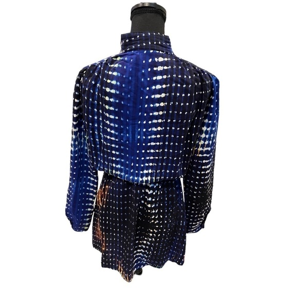 Parker Blue Multicolor Printed Silk Mini Dress XS - Picture 4 of 11